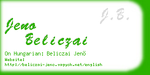 jeno beliczai business card
